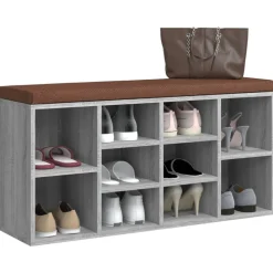 vidaXL Schoenenbank 103x30x48 cm bewerkt hout grijs sonoma eikenkleur