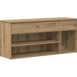vidaXL Schoenenbank 102x30,5x45 cm bewerkt hout artisanaal eikenkleur