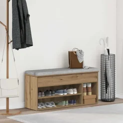 vidaXL Schoenenbank 102x30,5x45 cm bewerkt hout artisanaal eikenkleur