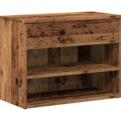 vidaXL Schoenenbank 60x30x45 cm bewerkt hout oud houtkleurig