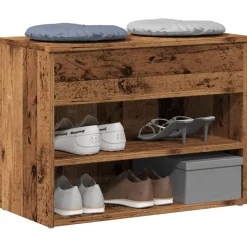 vidaXL Schoenenbank 60x30x45 cm bewerkt hout oud houtkleurig