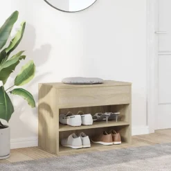 vidaXL Schoenenbank 60x30x45 cm bewerkt hout sonoma eikenkleurig