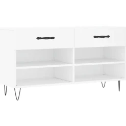 vidaXL Schoenenbank 102x35x55 cm bewerkt hout wit