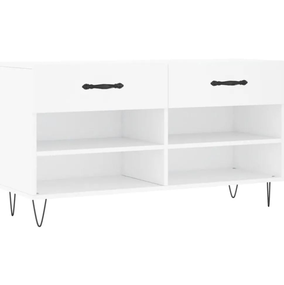 vidaXL Schoenenbank 102x35x55 cm bewerkt hout wit