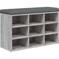 vidaXL Schoenenbank 82x32x50 cm bewerkt hout grijs sonoma eikenkleurig