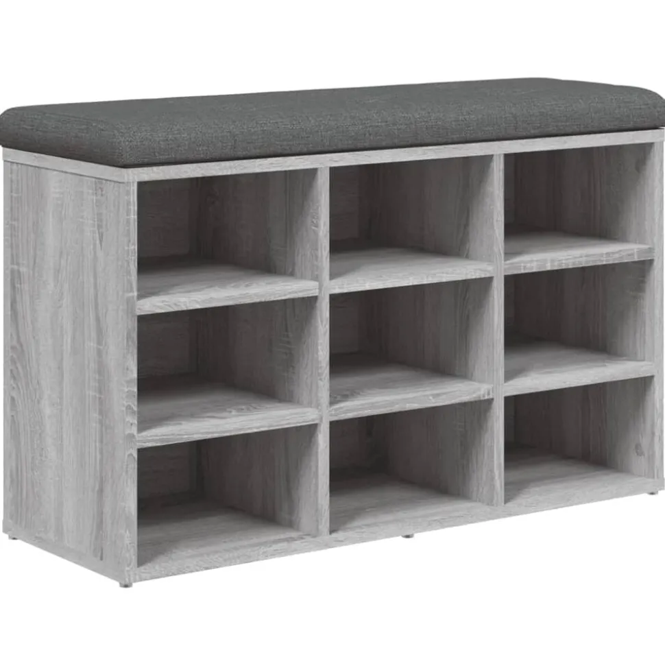 vidaXL Schoenenbank 82x32x50 cm bewerkt hout grijs sonoma eikenkleurig