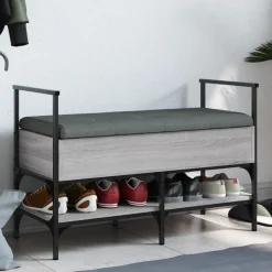 vidaXL Schoenenbank 85,5x42x57,5 cm bewerkt hout grijs sonoma