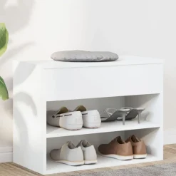 vidaXL Schoenenbank 60x30x45 cm bewerkt hout wit