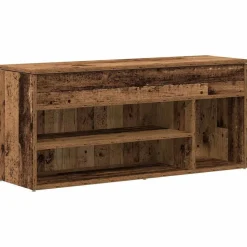 vidaXL Schoenenbank 102x30,5x45 cm bewerkt hout oud houtkleurig