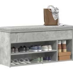 vidaXL Schoenenbank 102x30,5x45 cm bewerkt hout betongrijs