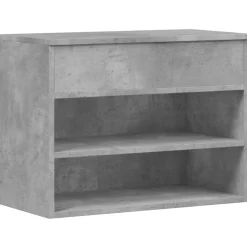 vidaXL Schoenenbank 60x30x45 cm bewerkt hout betongrijs