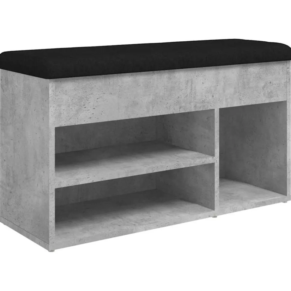vidaXL Schoenenbank 82x32x45,5 cm bewerkt hout betongrijs