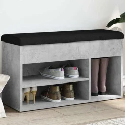 vidaXL Schoenenbank 82x32x45,5 cm bewerkt hout betongrijs