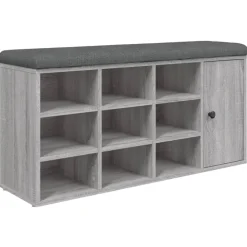 vidaXL Schoenenbank 102x32x50 cm bewerkt hout grijs sonoma eikenkleur