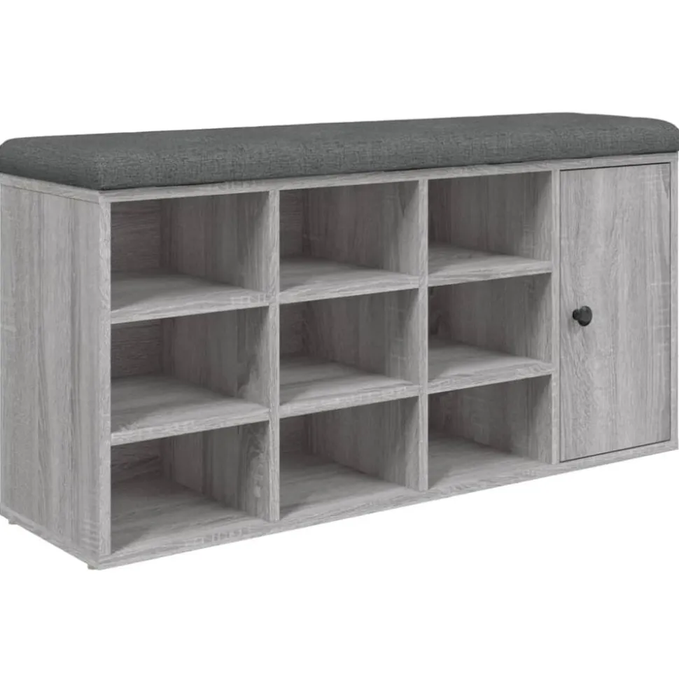vidaXL Schoenenbank 102x32x50 cm bewerkt hout grijs sonoma eikenkleur
