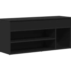 vidaXL Schoenenbank 102x30,5x45 cm bewerkt hout zwart