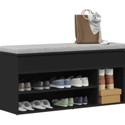 vidaXL Schoenenbank 102x30,5x45 cm bewerkt hout zwart