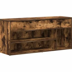vidaXL Schoenenbank 102x30,5x45 cm bewerkt hout gerookt eikenkleurig