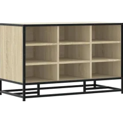 vidaXL Schoenenbank 84x40x53,5 cm bewerkt hout en metaal sonoma eiken