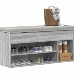 vidaXL Schoenenbank 102x30,5x45cm bewerkt hout grijs sonoma eikenkleur