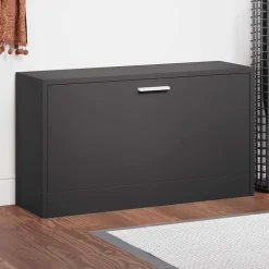 vidaXL Schoenenbank Zwart 80x24x45 cm Bewerkt Hout