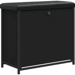 vidaXL Schoenenbankje met klaplade 62x32x56 cm zwart