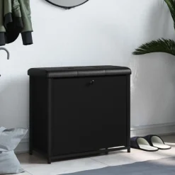 vidaXL Schoenenbankje met klaplade 62x32x56 cm zwart