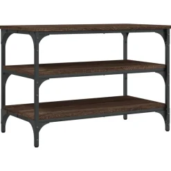 vidaXL Schoenenbankje 70x38,5x49 cm bewerkt hout bruin eikenkleur