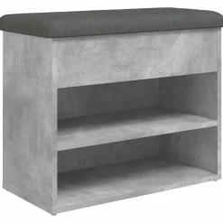 vidaXL Schoenenbankje 62x32x50 cm bewerkt hout betongrijs