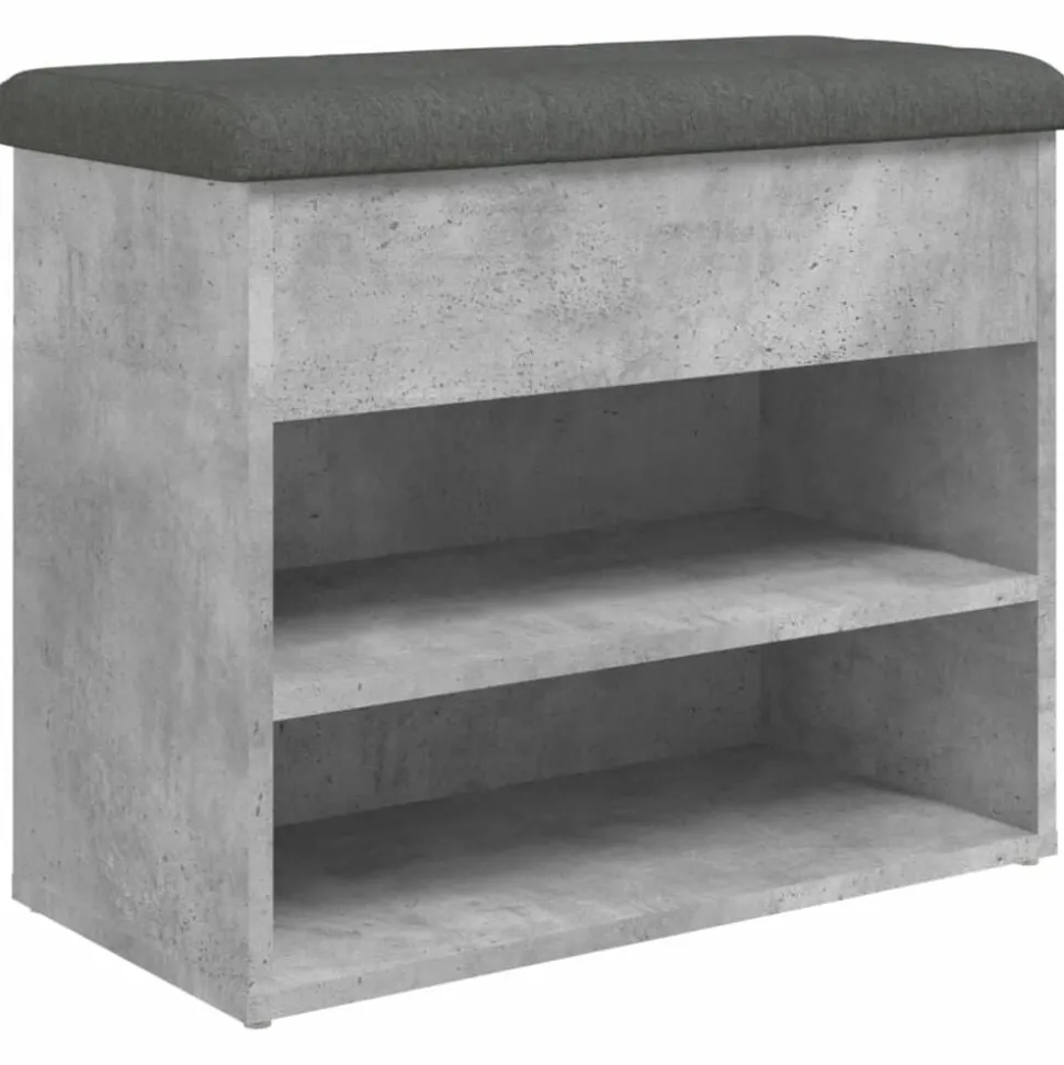 vidaXL Schoenenbankje 62x32x50 cm bewerkt hout betongrijs