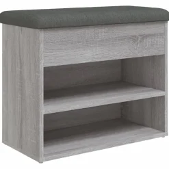 vidaXL Schoenenbankje 62x32x50 cm bewerkt hout grijs sonoma