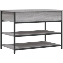 vidaXL Schoenenbankje 70x42,5x50 cm bewerkt hout grijs sonoma eiken