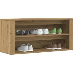 vidaXL Schoenenbankje 100x35x45 cm bewerkt hout artisanaal eikenkleur
