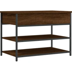 vidaXL Schoenenbankje 70x42,5x50 cm bewerkt hout bruin eikenkleur