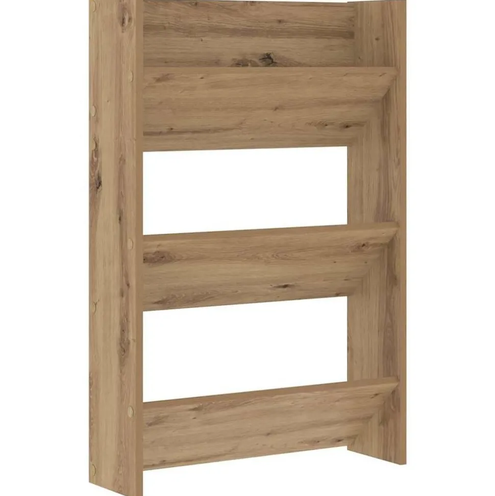 vidaXL Schoenenkast Artisan Eiken 60 x 18 x 90 cm Bewerkt hout