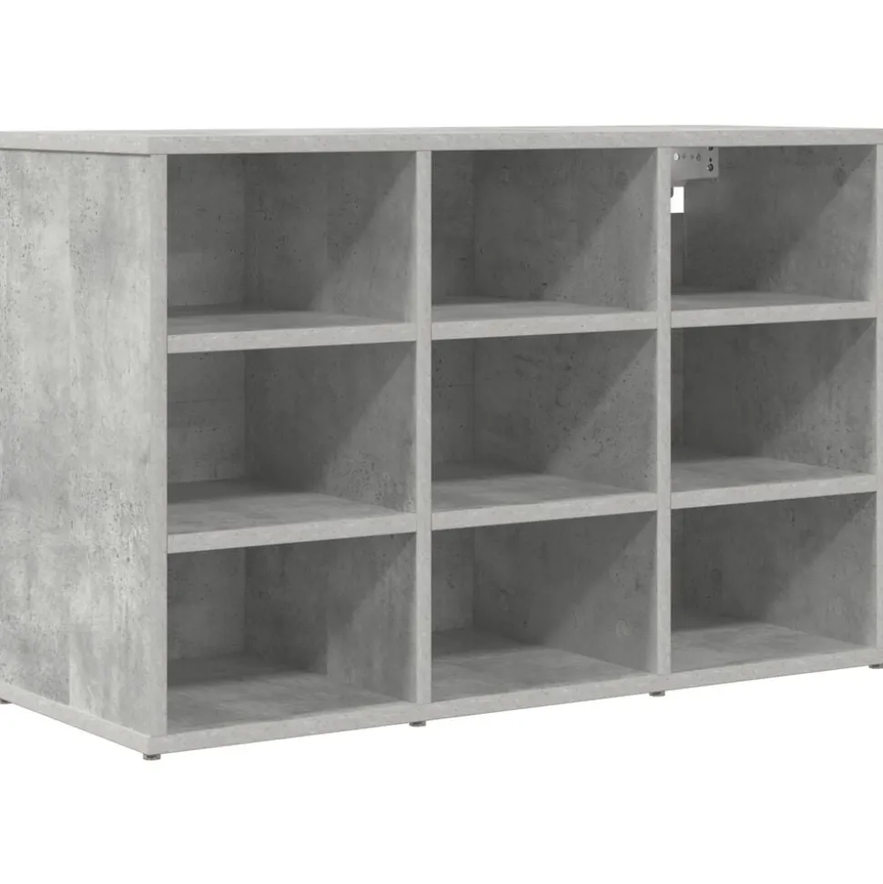 vidaXL Schoenenkast Betongrijs 77,5 x 30 x 51 cm Bewerkt hout