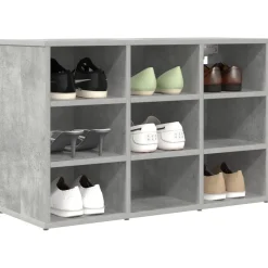 vidaXL Schoenenkast Betongrijs 77,5 x 30 x 51 cm Bewerkt hout