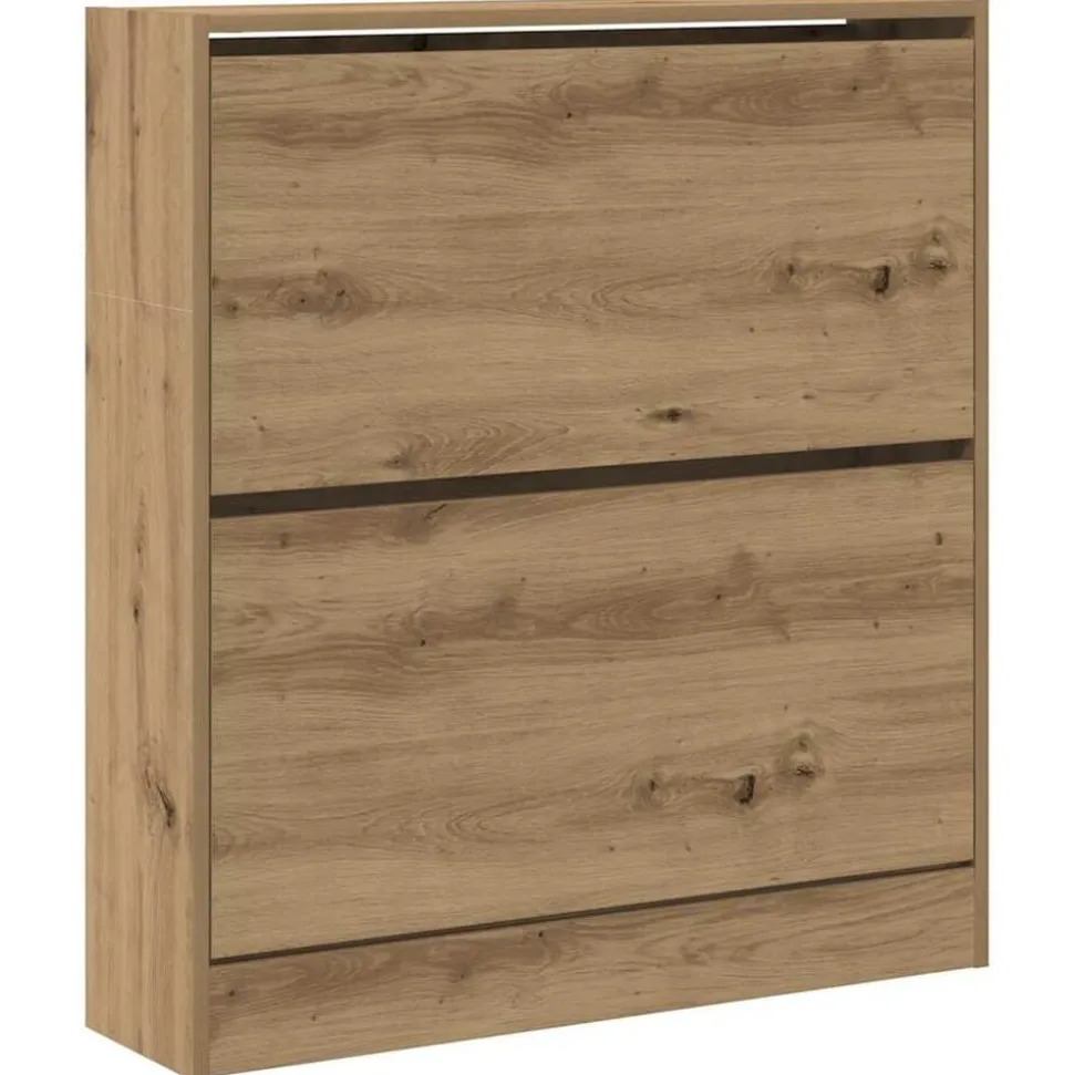 vidaXL Schoenenkast Gerookt eiken 80 x 21 x 87,5 cm Bewerkt hout