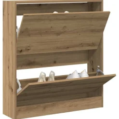 vidaXL Schoenenkast Gerookt eiken 80 x 21 x 87,5 cm Bewerkt hout