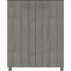 vidaXL Schoenenkast HAMAR 85x40x108 cm massief grenenhout lichtgrijs