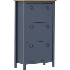 vidaXL Schoenenkast Hill 72x35x124 cm massief grenenhout grijs