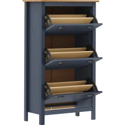 vidaXL Schoenenkast Hill 72x35x124 cm massief grenenhout grijs