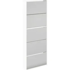 vidaXL Schoenenkast met 5 spiegels 63x17x169,5 cm wit