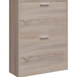 vidaXL Schoenenkast met 2 vakken eiken-look hout