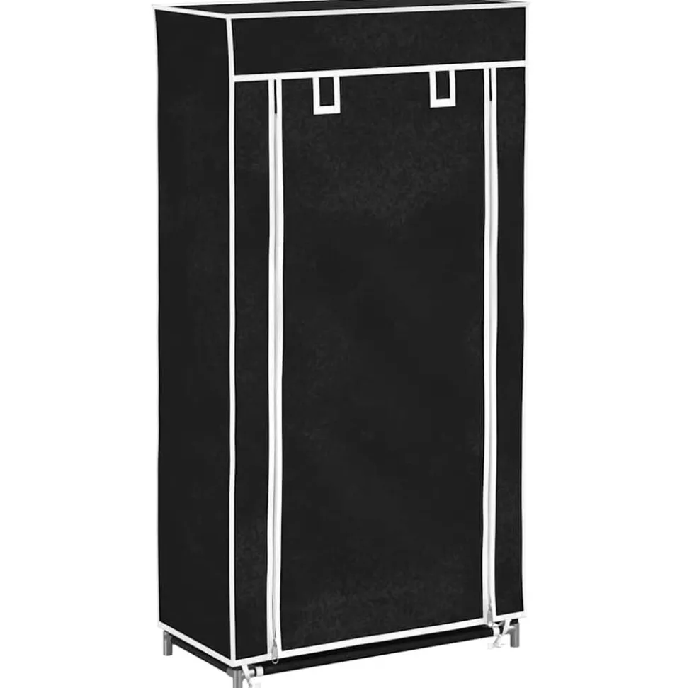 vidaXL Schoenenkast met hoes 58x28x106 stof zwart