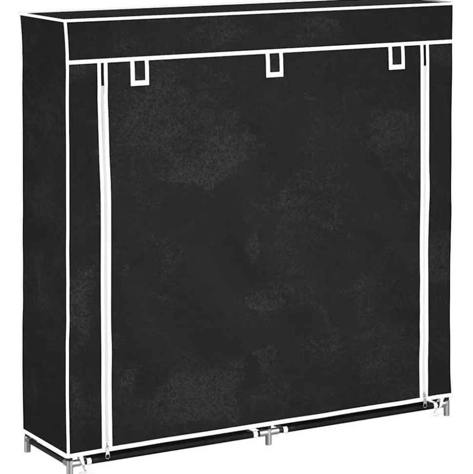 vidaXL Schoenenkast met hoes 115x28x110 stof zwart