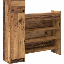 vidaXL Schoenenkast met lade Oudhout 100,5 x 28 x 100 cm Bewerkt hout