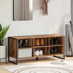 vidaXL Schoenenkast met opslag Oud Hout 100 x 35 x 44 cm Bewerkt hout
