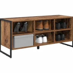 vidaXL Schoenenkast met opslag Oud Hout 100 x 35 x 44 cm Bewerkt hout