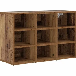 vidaXL Schoenenkast met plank Oudhout 77,5 x 30 x 51 cm Bewerkt hout